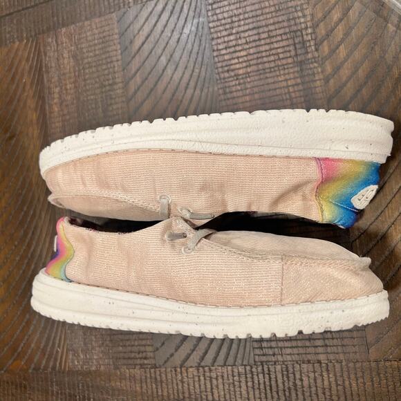 Hey dude girls shoes in pink sparkles size 2 - Picture 9 of 9